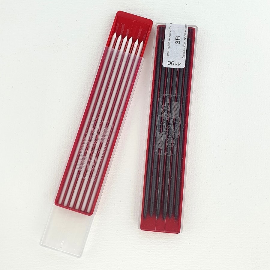 2,5mm Ersatzminen 6er Pack in Graphit 3B-4190, Talkum 4320