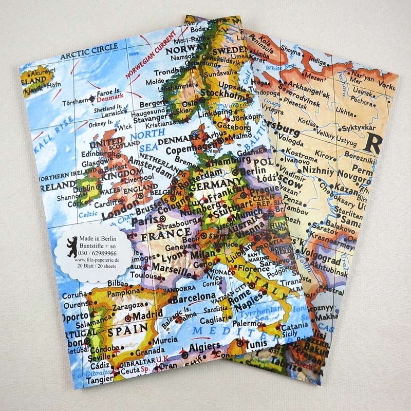 Notiz-Heft Europa-Karte