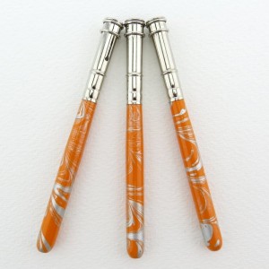 Stiftverlängerung orange - silber marmoriert