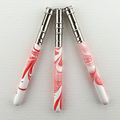 Stiftverlängerer weiß - rot marmoriert - Buntstift + so